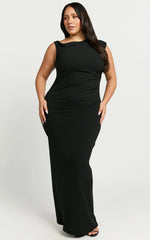 Genie Maxi Dress - Off The Shoulder Dress in Black