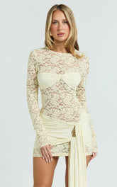 Lioness - Midnight Mini Dress in Butter