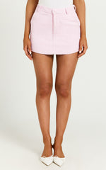 Valerie Skort - High Waist Mini Tweed Skort in Light Pink