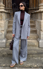 Hope Blazer - Oversized Double Breasted Blazer in Grey