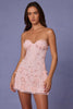 Embellished Bandeau A-line Mini Dress in Soft Pink