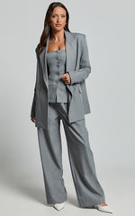 Hope Blazer - Oversized Double Breasted Blazer in Grey