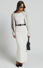 Stella Maxi Skirt - High Waisted Pencil Skirt in Stone