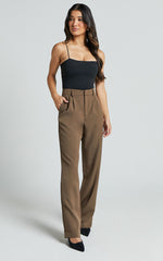 Lorcan Pants - High Waisted Tailored Pants in Olive