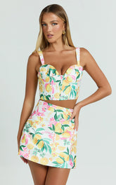 Janice Top - Bustier Crop Top in Le Citron