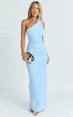 Criselda Maxi Dress - One Shoulder Maxi Dress in Blue