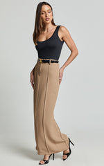 Stella Maxi Skirt - High Waisted Pencil Skirt in Tan
