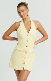 Runaway The Label - Halzie Mini Dress in Lemon