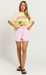 Duffy Two Piece Set - Grapefruit Paradise T-shirt Set in Yellow/Pink