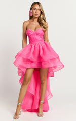 Amalie The Label - Musee Sweetheart High Low Dress in Hot Pink