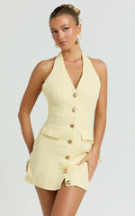 Runaway The Label - Halzie Mini Dress in Lemon