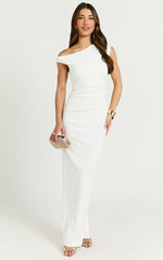 Genie Maxi Dress - Off The Shoulder Dress in White